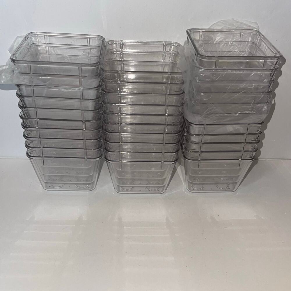 Clear Plastic Storage Organizer Bins – Lot of 30